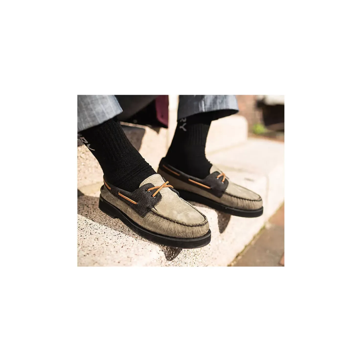 Men Sperry Men's Authentic Original™ PLUSHWAVE™ Double Sole Tumbled Boat Shoe