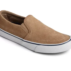 Men Sperry Men's Striper II Twin Gore Perforated Slip On Sneaker