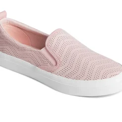 Men/Women Sperry Women's Crest Twin Gore Perforated Leather Slip On Sneaker
