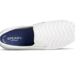 Men/Women Sperry Women's Crest Twin Gore Perforated Leather Slip On Sneaker