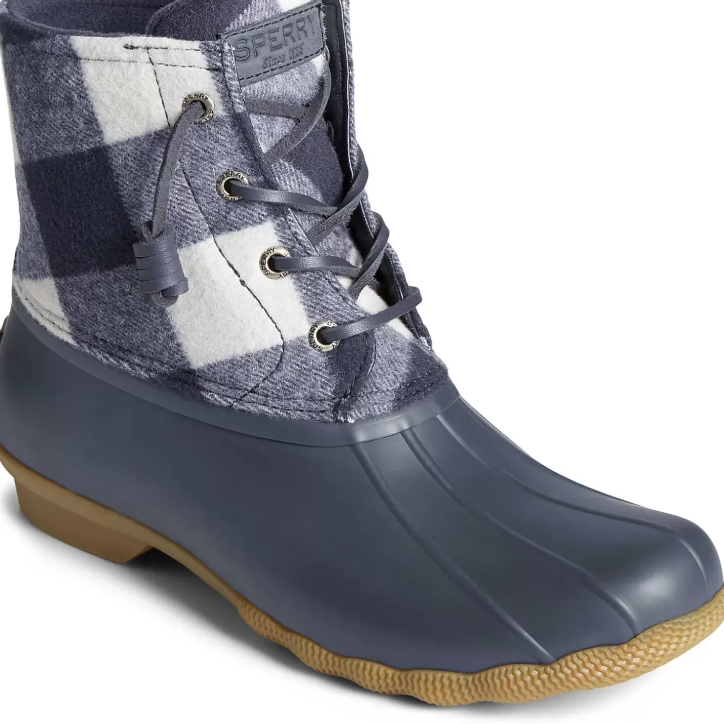 Men/Women Sperry Women's Saltwater Buffalo Check Duck Boot